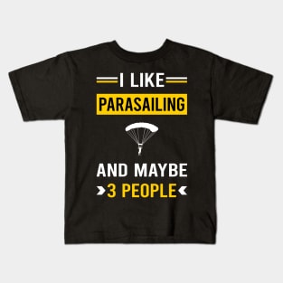 3 People Parasailing Parascending Parakiting Paraskiing Kids T-Shirt